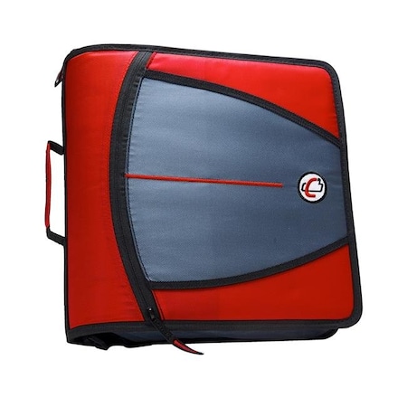 Case-It Case It 1580681 Mighty Zip Tab O-Ring Binder with Tabs - Red; 3 in. 1580681